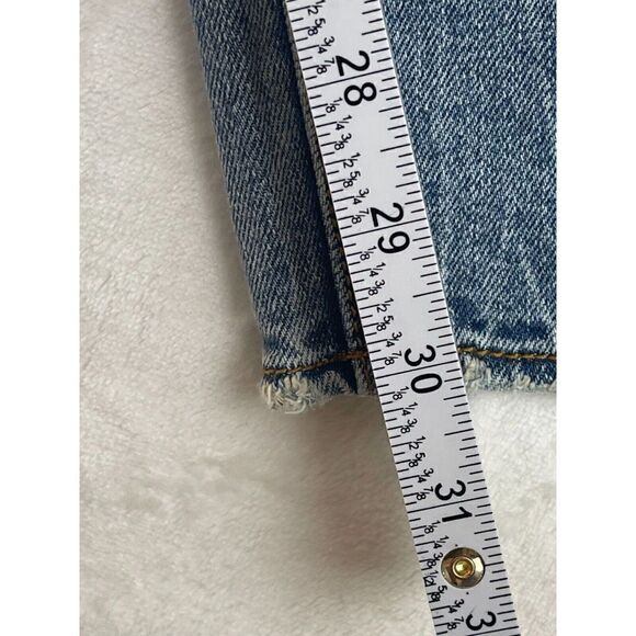 Akoo Straight Jeans Men's Size 38 Blue Denim Solid Cotton Distressed High-Rise - Picture 10 of 16